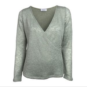 Sage or Light Green Cross Front Top